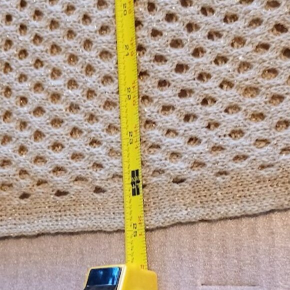 APT 9 Tan Crochet Hollow out scoop neck long sleeve top w/gold sparkles size XL - Picture 10 of 10